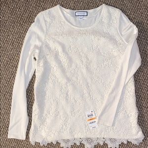 NWT Charter Club Lace Long-sleeve